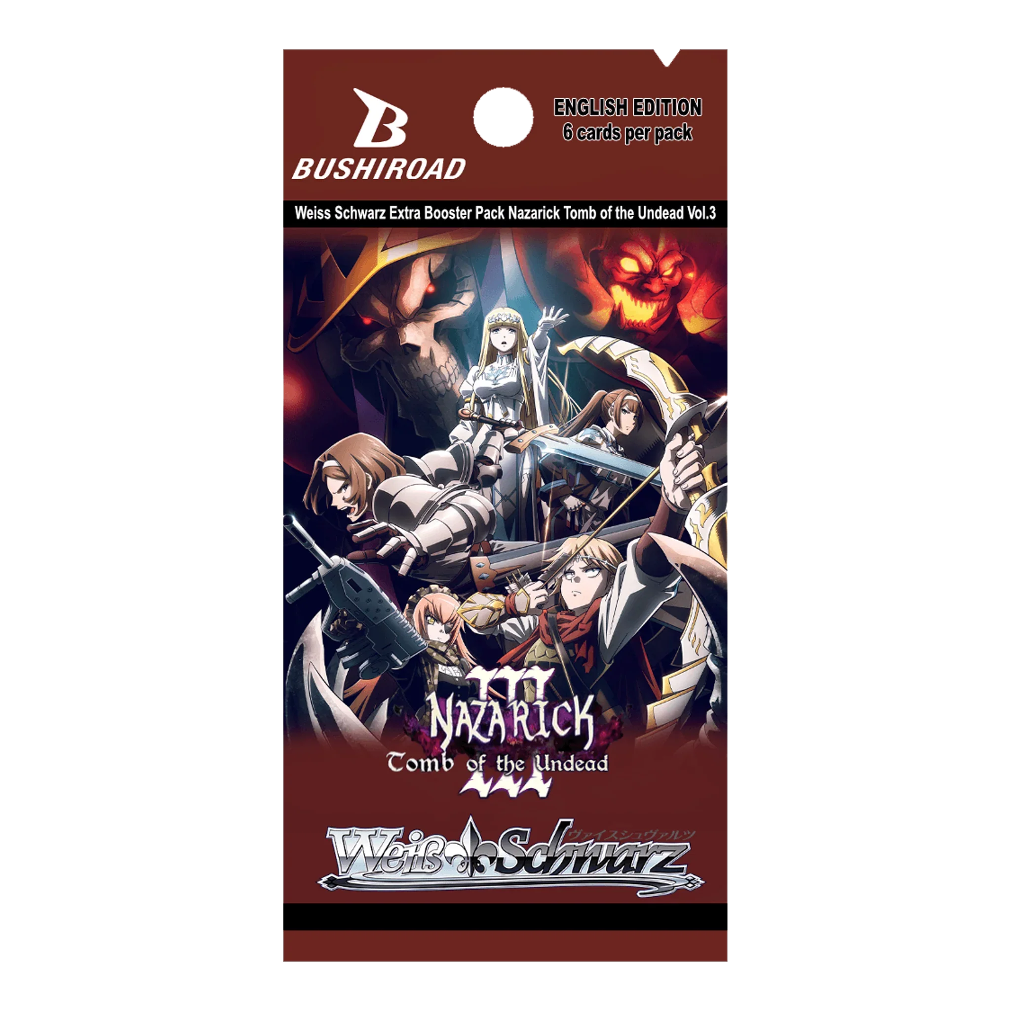 Weiss Schwarz: Nazarick: Tomb of the Undead Vol.3 (Overlord) Extra Booster English - 1 Booster (6 Cards)
